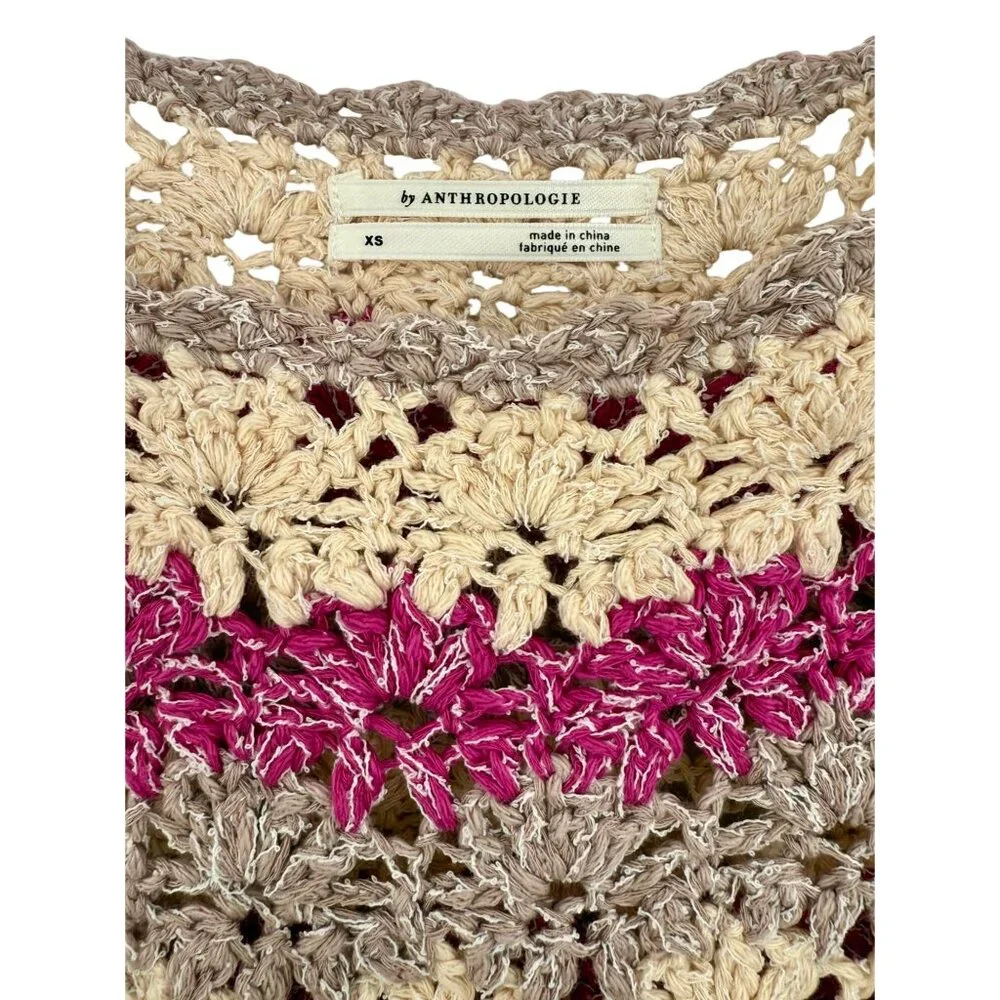 Anthropologie Crochet Neutral Tone Crop Top | Coastal Cowgirl Eclectic Grandpa - Picture 16 of 16